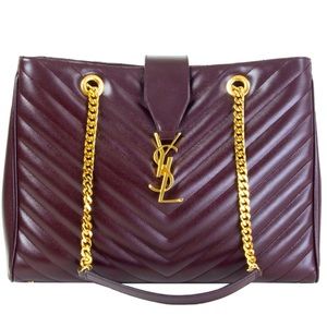 Saint Laurent Monogram Matelasse Burgundy handbag